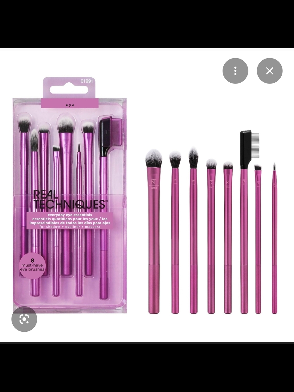 Real Techniques Metallic Pink 8-Piece Eye Brush Set